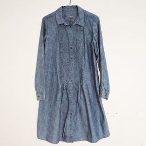 J Jill Button Down Denim Shirt Dress